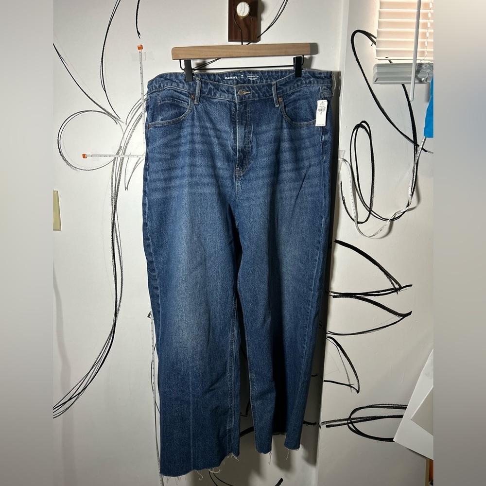 NEW Old Navy Extra High Rise Sky-Hi Wide Leg Jeans, Slimming Pockets Women’s 18T - Picture 1 of 8